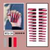 Halloween Extra Long Press on Nails Red and Black French Tip Fake Nails Long Coffin Glue on Nails Gold Lines False Nails with Rhinestone Spider Designs Acrylic Nails Stick on Nails for Women 24Pcs view 3
