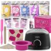 WUWUVISTA Waxing Kit Hair Removal Hard Wax Kit with Wax Warmer & Waxing Beads for Women & Men - Professional at home Wax Pot for Face/Brazilian/Full Body/Bikini/Sensitive Skin Black,23Items) view 1