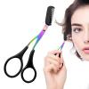 Eyebrow Trimmer Scissor, Eyebrow Scissors with Comb, Manual Ergonomic Stainless Steel Eyebrow Shaver Rustproof, Non Slip Finger Grips Eyebrow Trimming Scissors, Eye Brow Scissors for Women view 1