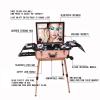 FJYAWEN Rolling Makeup Suitcase, Professional Travel Makeup Case Nail Salon Rolling Case Hairdressing Case Portable Cosmetic Rolling Makeup Case,Black view 2