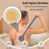 Back Scrubber for Shower,20.5" Long Handle Shower Brush for Body for Deep Clean,Back Brush for Shower for Men Women(Grey) view 3