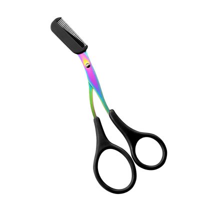 GUANGLU Eyebrow Trimmer Scissors, 2024 New Professional Eyebrow Trimmer with Comb, Precision Eyebrow Scissors Makeup Tool, Non Slip Eyebrow Trimmer for Women