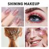 AROIC 40 Colors Body Glitter, Hair Glitter for Kids Women, Glow in The Dark, Eyeshadow Hair Gel Face Sparkles, Body Makeup for Festivals, Raves, Anime Cosplay, Concerts Face Paint Christmas Gift view 2