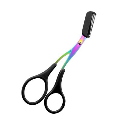 Eyebrow Trimmer Scissor, Eyebrow Scissors with Comb, Eyebrow Tweezer, Eyebrow Trimmer, 2024 New Non-Slip Eyebrow Cutter Hair Removal Eyebrow Scissors Makeup Tool, for Shortening Eyebrow and Eyelashes