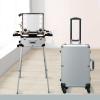 FJYAWEN Rolling Makeup Case Large Storage Makeup Trolley, Makeup Case with Lighted Mirror, Speaker Travel Makeup Organizer, Professional Artist Trolley Studio Freestanding Case,Silver view 1
