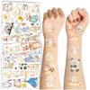 10 Sheets Temporary Tattoos For Kids,Cute Animal Tattoo Stickers for Boys and Girls,Panda, Rabbit, Elephant, Dolphin, Dog, Cat,Dinosaur Fake Tattoo Stickers,Fun Birthday Party Supplies view 1