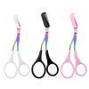 SHZONS Pack of 3 Eyebrow Trimmer Scissor | Easy to Use Eyebrow Scissors with Comb,Stainless Steel Beauty Eyebrow Trimmer,Trimmer for Shortening Eyebrow and Eyelashes for Women Men view 1