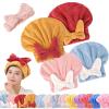 kunishi New Super Absorbent Hair Towel Wrap for Wet Hair, Microfiber Hair Towel Wrap, Soft Bow Tie Microfiber Towel for Hair, Fast Dry Hair Turban Wrap Towels Shower Cap for Women (B#-4PCS) view 1
