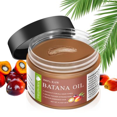 Goanpebl Raw Batana Oil for Hair Growth, Dr. Sebi Oil From Honduras Promotes Thickness, Repairs, Nourishes & Strengthens Moisturizing Scalp & Hair Mask for Men & Women 4.2 oz