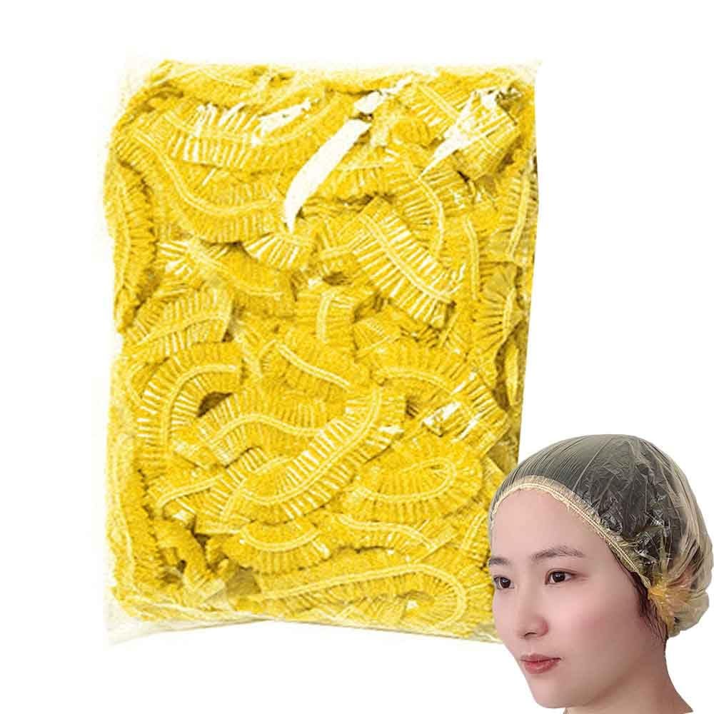 100PCS Portable Disposable Shower Caps; Plastic Waterproof Multi-Purpose Elastic Hair Caps Bathing Caps Bath Hat;Travel Shower Cap, Perfect for Hair Treatment, Salon, Spa, Hotel, Travel (#4)