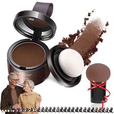 Maycheer Pang Pang Hair Shadow, Root Touch Up Powder - 30 Colors, Gray Hair Cover Up with Mirror and Cushion (#25 Rusty Brown)