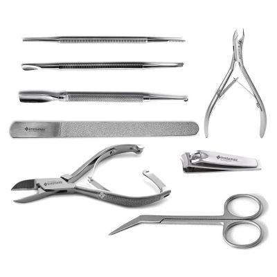 8Pcs Professional Ingrown Toenail Surgery Premium Manicure Podiatry Nail Care Instruments Set by INSTUMAX