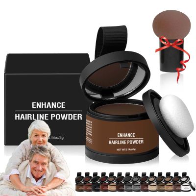 Maycheer Pang Pang Hair Shadow, Maycheer Hairline Shadow Powder, 30 Colors Magic Root Cover Up, Scalp Cover for Thinning Hair with Mirror and Cushion (#01 Ash Brown)