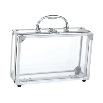 Bothyi Aluminum Alloy Carrying Box Jewelry Organizer Rectangular Easy to Use Clear Makeup Tool Case Toiletry Organizer Box for Rings