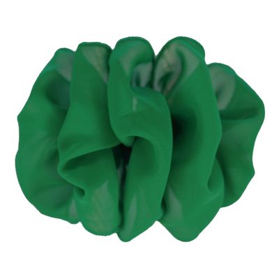 Ladiesway Large Chiffon French Clip Hair Bow | Handmade in USA | Metal Barrette Large Size Fabric Ribbon Scarf Flower Rose | Accessories for Women & Girls Thick or Fine Hair | Vintage Style (Green)