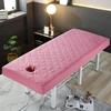 LDLCYCN Massage Table Sheet with Face Hole Spa Table Protection Cover with Elastic Band All-Round Wrap Massage Table Replacement Cover Washable Round Square Coner Table,Rose,180x60cm(R) view 1
