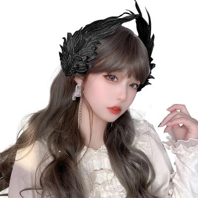1 Pair Angel Wing Hair Clips Feather Hair Barrettes Lolita Headwear Cosplay Accessories Headpieces for Girls Women