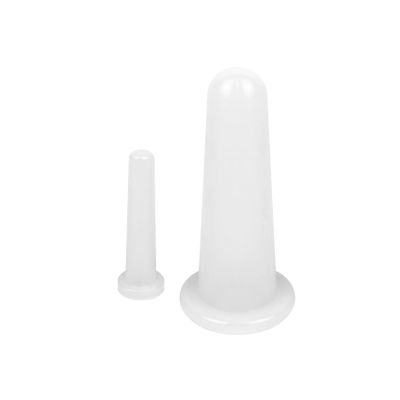 2 Pcs Facial Cupping Set, Silicone Cupping Set, Massage Cupping for Face, Body, Eye, Anti-Aging, Facial Care (White)