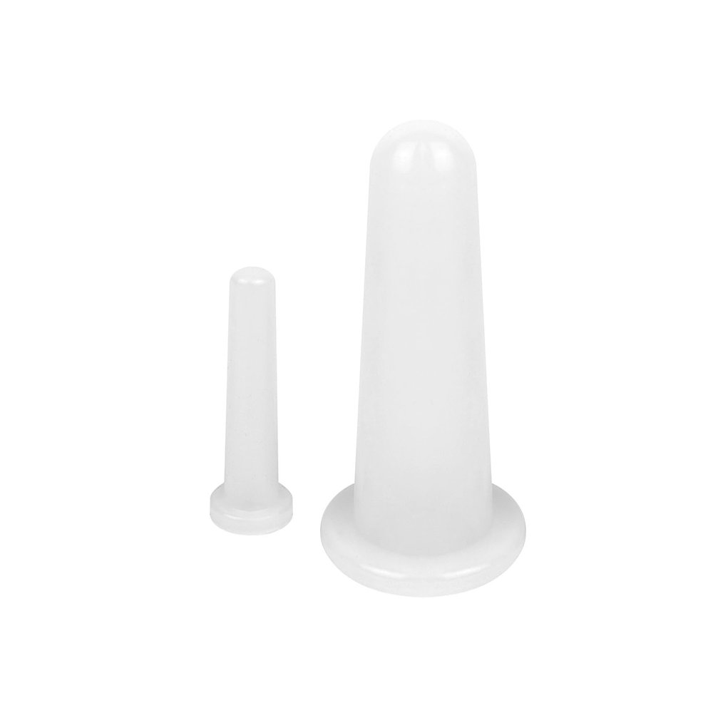 2 Pcs Facial Cupping Set, Silicone Cupping Set, Massage Cupping for Face, Body, Eye, Anti-Aging, Facial Care (White)
