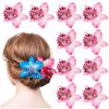 10 Pack Flower Brooch Head Ornament Bride Beach Style Women Plumeria Flower Hair Accessories Wedding Hair Clip Flamenco Dancer (Pink) view 1