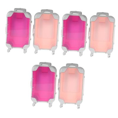 minkissy 6pcs Mini Suitcase Makeup Organizer Brush Holder Travel Makeup Carrier Box for Women