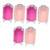 minkissy 6pcs Mini Suitcase Makeup Organizer Brush Holder Travel Makeup Carrier Box for Women view 1