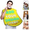 Custom Beard Bib Apron Personalized Beard Hair Catcher Add Customized Photo Picture Text Waterproof Beard Shave Cape for Shaving Trimming for Father's Day Gift, Bright Yellow view 1