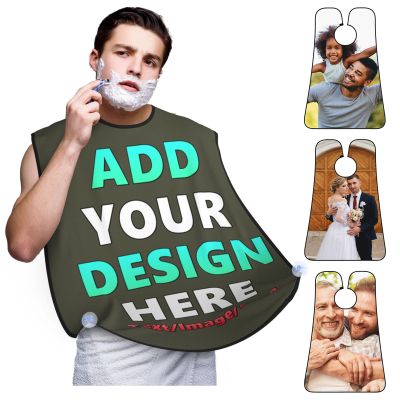 Twkzynj Custom Beard Bib Hair Catcher for Men Add Your Design Name Photo Text Personalized Shave Bib Grooming Gifts for Husband, Dad