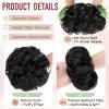 FeidyLong 2 PCS Messy Bun Hair Piece Wavy Curly Scrunchies Synthetic Chignon Ponytail Hair Extensions Thick Updo Hairpieces for Women Girls(Natural Black) view 2