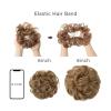 WANGHAI2024M Hair Bun Synthetic Messy Hair Bun Chignon Scrunchies Fake Hair Band Braid Elastic Hairpiece Tail for Women Synthetic Wrap Curly Ponytail Chignon Hairpieces(Copper Auburn-01) view 3