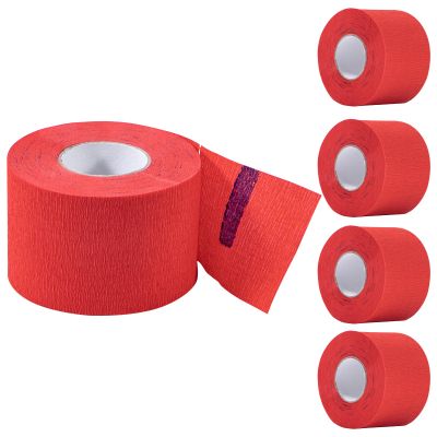Barber Neck Strip 5 Rolls, ooloveminso Barber Accessories Barbershop Salon Supplies, Disposable Stretchy Neck Strip Hair Edge Paper for Haircuting Styling 500 Strips (Red)