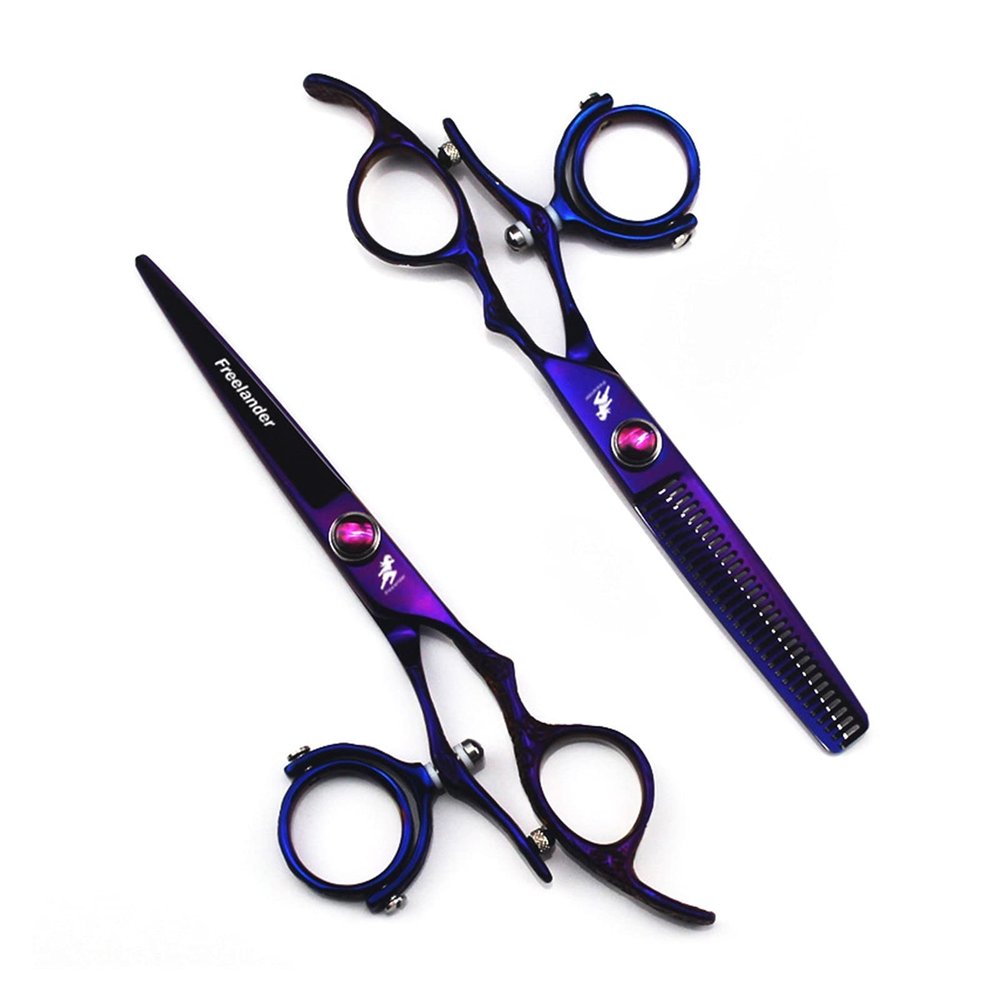 6.0" Swivel Thumb Hair Cutting Shears Hairdressinghaircutting Scissors 720 Degree Rotating Thumb Shears Swivel Thumb Scissor Flying Shears Hair Cutting Shears