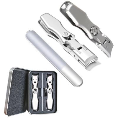 Ultra Sharp Stainless Steel Nail Clippers, Shirem Nail Clipper, Portable Ultra Sharp Nail Clippers, German Nail Clippers for Men, German Toenail Clippers (Sliver A+B)