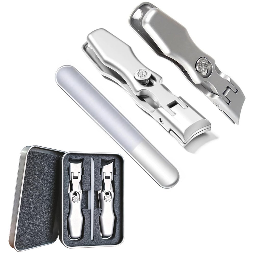Ultra Sharp Stainless Steel Nail Clippers, Shirem Nail Clipper, Portable Ultra Sharp Nail Clippers, German Nail Clippers for Men, German Toenail Clippers (Sliver A+B)