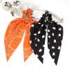Halloween Hair Ties for Woman Girls Fall Orange Bandana Hair Scrunchies Spooky Ghost Elastic Ribbon Bow Hair Tie Autumn Halloween Party Supplies Hair Accessories 2PCS view 2