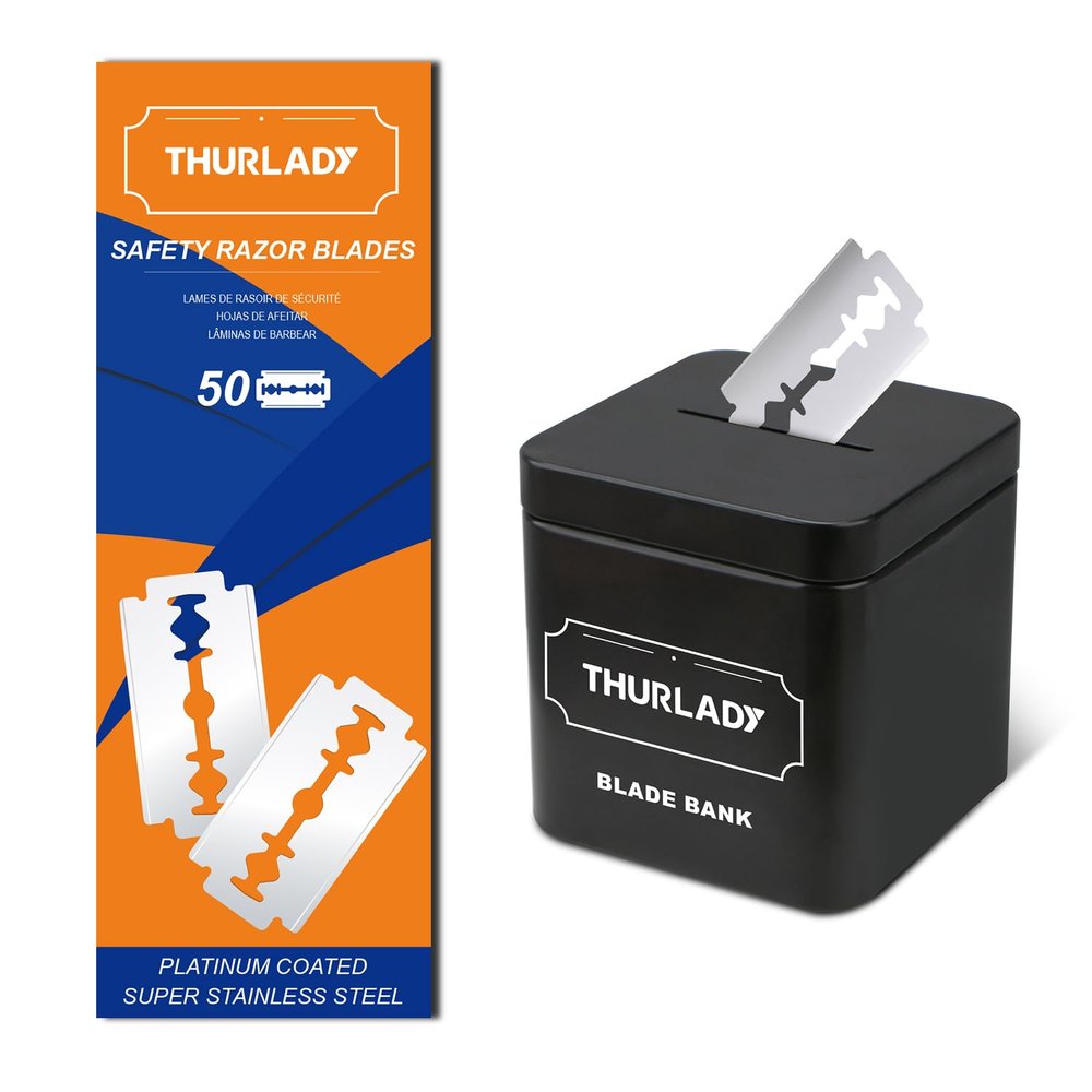 Black Razor Blade Disposal Container with 50 Blades