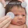 Baby Powder Puff - Reusable Ultra Soft Round Face Body Powder Puff | Baby Body Powder Applicator with Ribbon Bow | Baby Prickly Heat Powder Puff | Makeup Tool for Home & Travel, White view 2