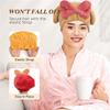 New Super Absorbent Hair Towel Wrap for Wet Hair, Women Wet Hair Towel Wrap, Microfiber Hair Towel Wrap, Quick-Drying Absorbent Soft Bow Knot Hair Towel Wrap (Pink) view 2