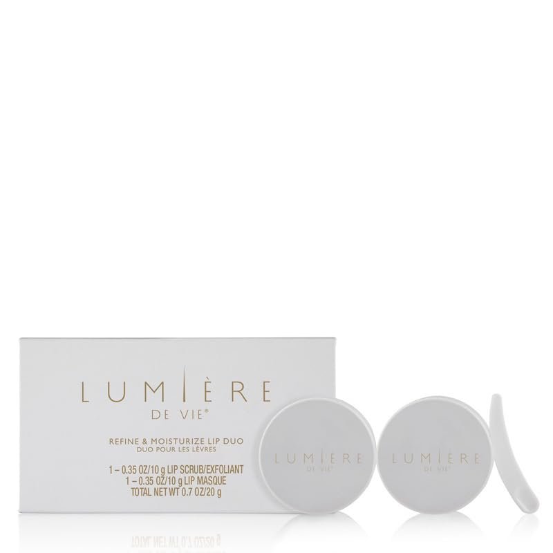 Lumire de Vie Refine & Moisturize Lip Duo - Exfoliating Lip Scrub and Hydrating Lip Mask  Lip Exfoliator Sugar Scrub - Vanilla Flavored Lip Care for Smooth, Soft Lips (1 Lip Scrub/1 Lip Mask)
