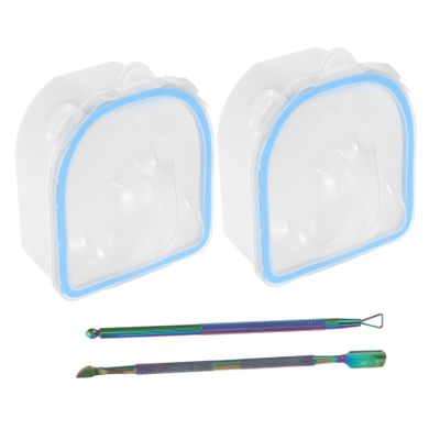WOONEKY Manicure Soak Bowl Set Durable Hand Soaking Bowls for Nail Art Dead Skin Softening and Home Diy Manicure Blue Nail Care Kit