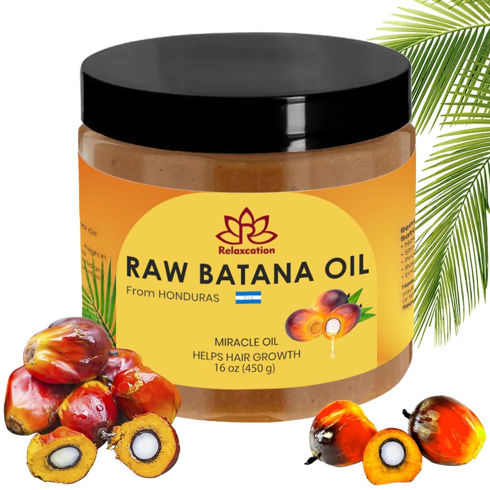 Batana Oil from Honduras - 100% Pure Raw Batana Oil - for Hair Growth, 100% Natural, Pure, Prevent Hair Loss and Enhances Hair Thickness in Men & Women (16 oz)