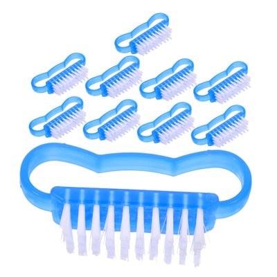 BIUDECO 10pcs Multi-use Nail Cleaner Brush Soft and Stiff Bristles for Nail and Cuticle Cleaning for Manicure and Pedicure at Home Salon