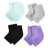 MERRYHAPY 4pairs Open Toe Heel Socks Moisturizing Gel Foot Care Socks for Men Women Prevent Cracking Comfortable Elastic Design Purple Gray Black Green view 1