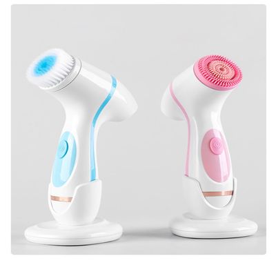 MObyat Cleansing Brush Facial Cleansing Spin Brush 3 Brush Heads Electric Face Scrubber for Deep Cleansing Exfoliation Facial Cleanser Massager for Women(Pink)
