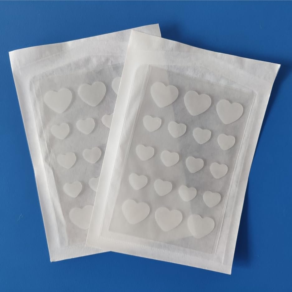 SMILEPLUS Pimple Patches for Face 72pcs, Transparen Heart & round Hydrocolloid Acne Patches - Pimple Patch Zit Patch and Pimple Stickers - Hydrocolloid Acne Dots for Acne - Zit Patches