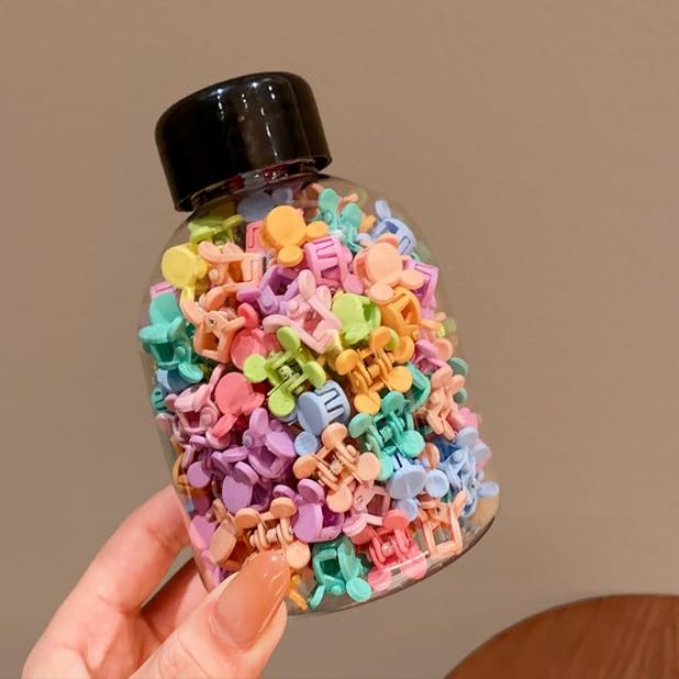 100 Pcs Baby Girls Hair Bangs Mini Hair Claw Clip Kids Hair Pin for Girls and Women,with a Box (Flowers)