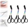CAJDEOPYE Eyebrow Trimmer for Women,3 Pcs Stainless Steel Professional Eyebrow Trimmer Scissor with Comb,Portable Eyebrow Trimmer Makeup Grooming Tool /1465, Black, 464895 view 1