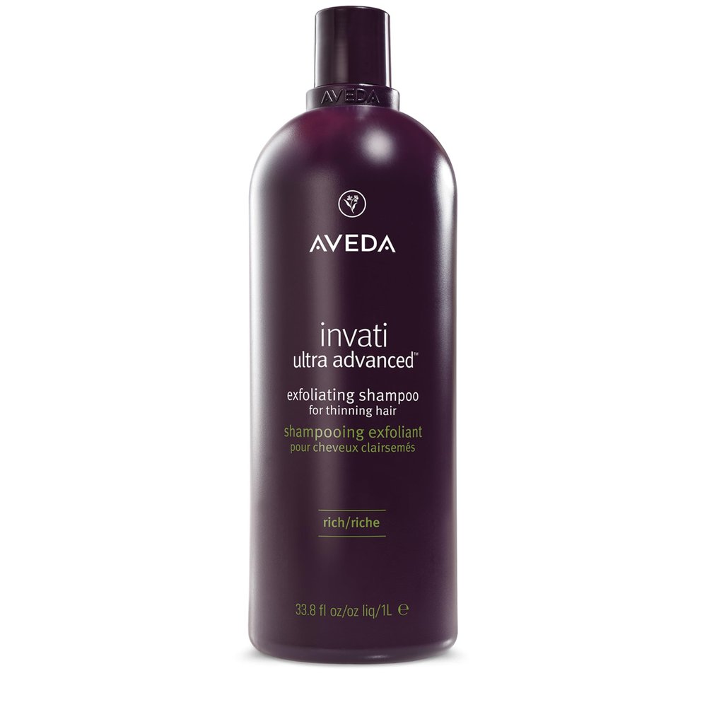 Aveda Invati Ultra Advanced Exfoliating Shampoo Rich | Step 1 of 4 | Reduces Hair Loss by 77% | for Medium to Thick Thinning Hair Types | Normal to Oily Scalp | 94% Naturally Derived*, 33.8 Fl Oz