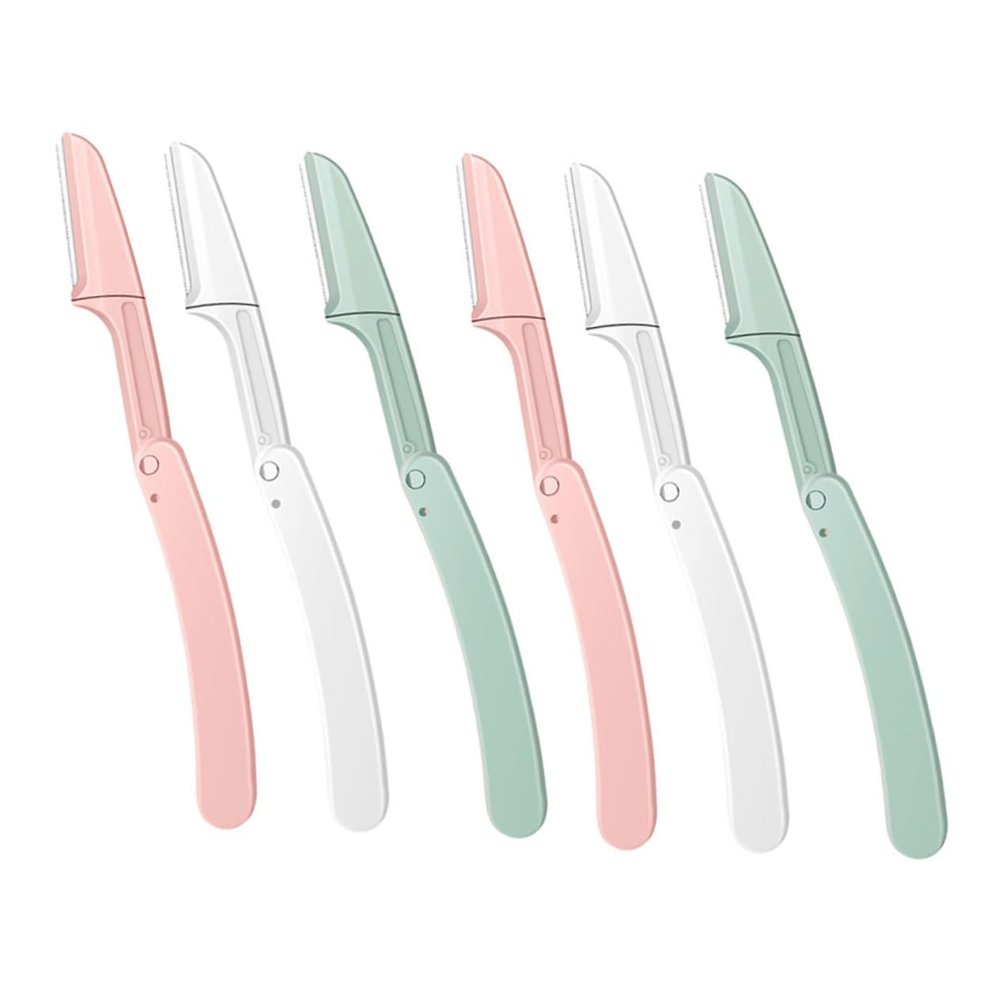 NOLITOY 12pcs Eyebrow Razor Trimmer for Women Makeup Hair Razor Non-Slip Grip Trimmer Portable Eyebrow Shaver for Face