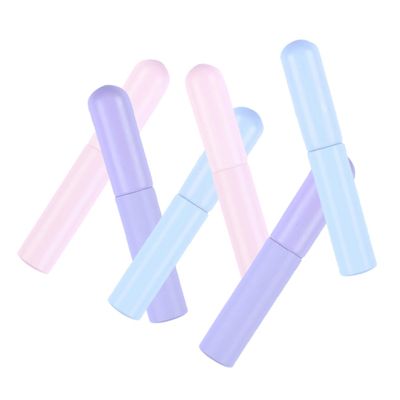 NOLITOY 6pcs Silicone Lip Gloss Applicator Brush Portable Makeup Tool for Even Lip Application Includes Round Head Design in Pink Purple and Blue for Lipstick and Gloss